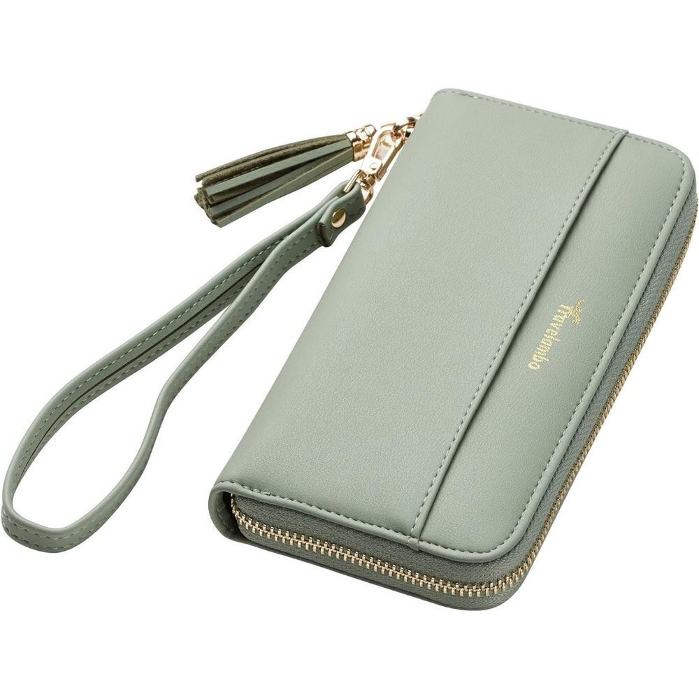 Womens Wallet Tassel Bifold Clutch Wristlet Wrist Strap Long Purse